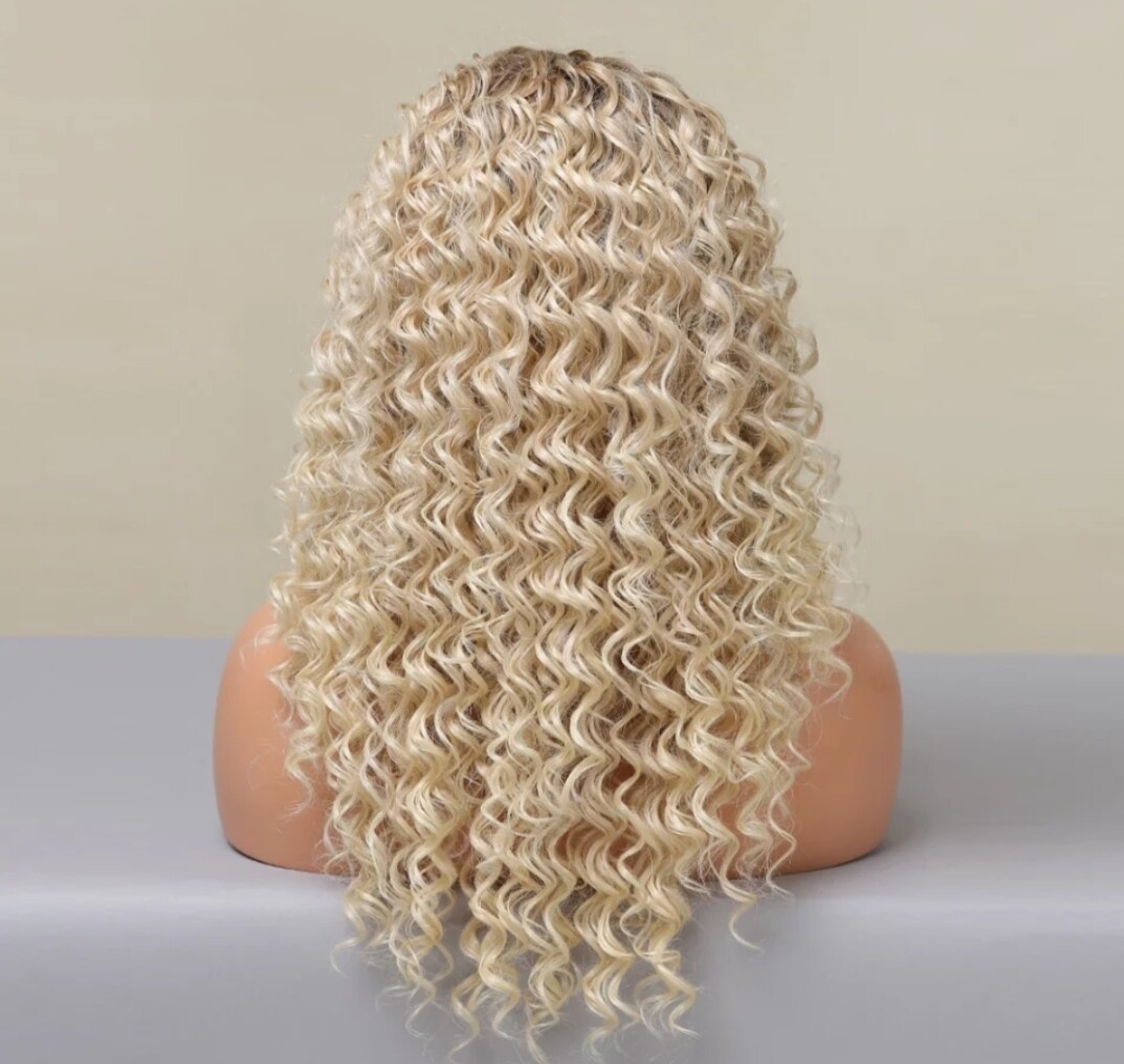 Stell Wig | Curly Dark Blonde Ombre Lace Front 