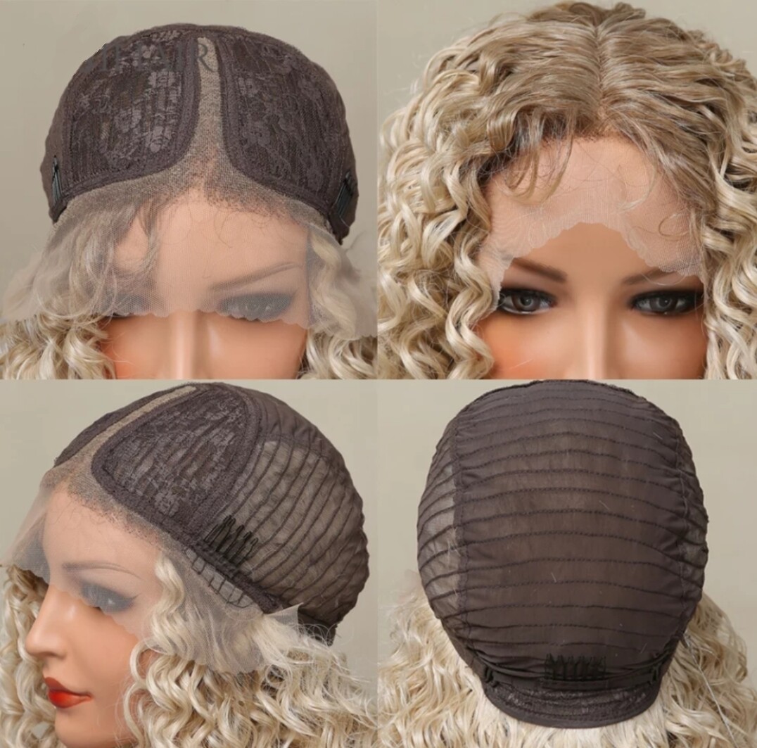Stell Wig | Curly Dark Blonde Ombre Lace Front 