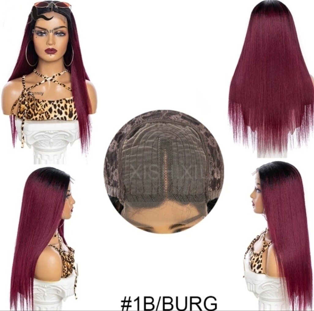 Byrnie - Wig - Burgundy Ombre Remy Hair Blend Lace Front 