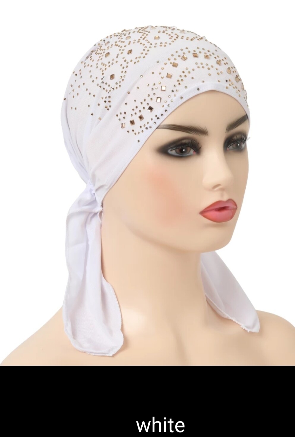 RHINESTONES TIE BACK TURBAN