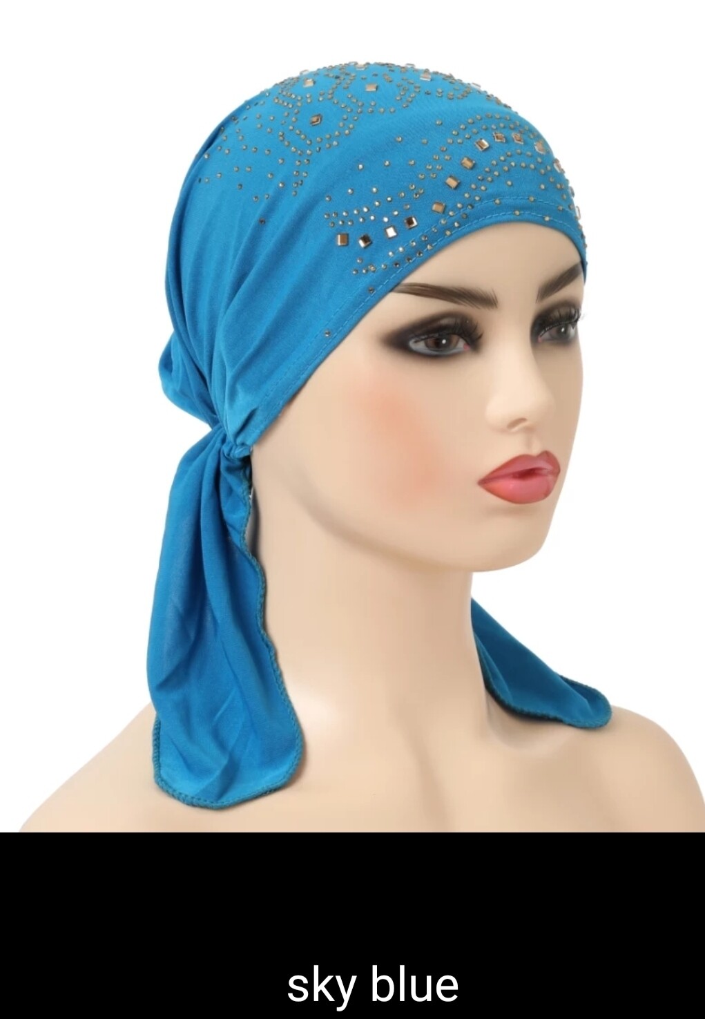 RHINESTONES TIE BACK TURBAN