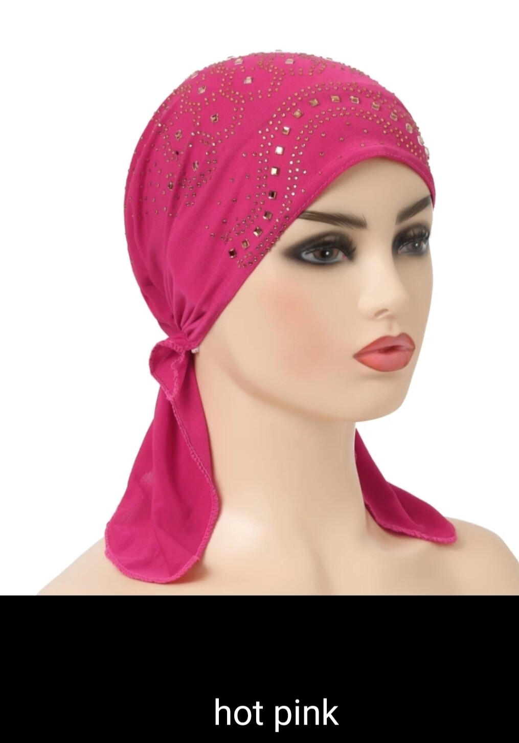 RHINESTONES TIE BACK TURBAN