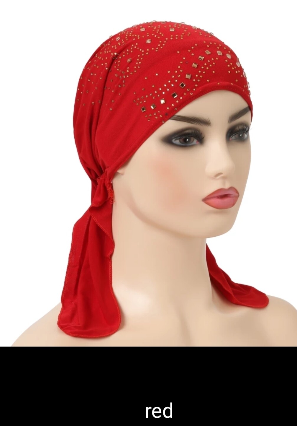 RHINESTONES TIE BACK TURBAN