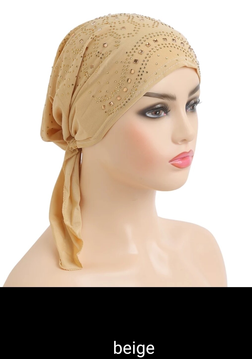 RHINESTONES TIE BACK TURBAN