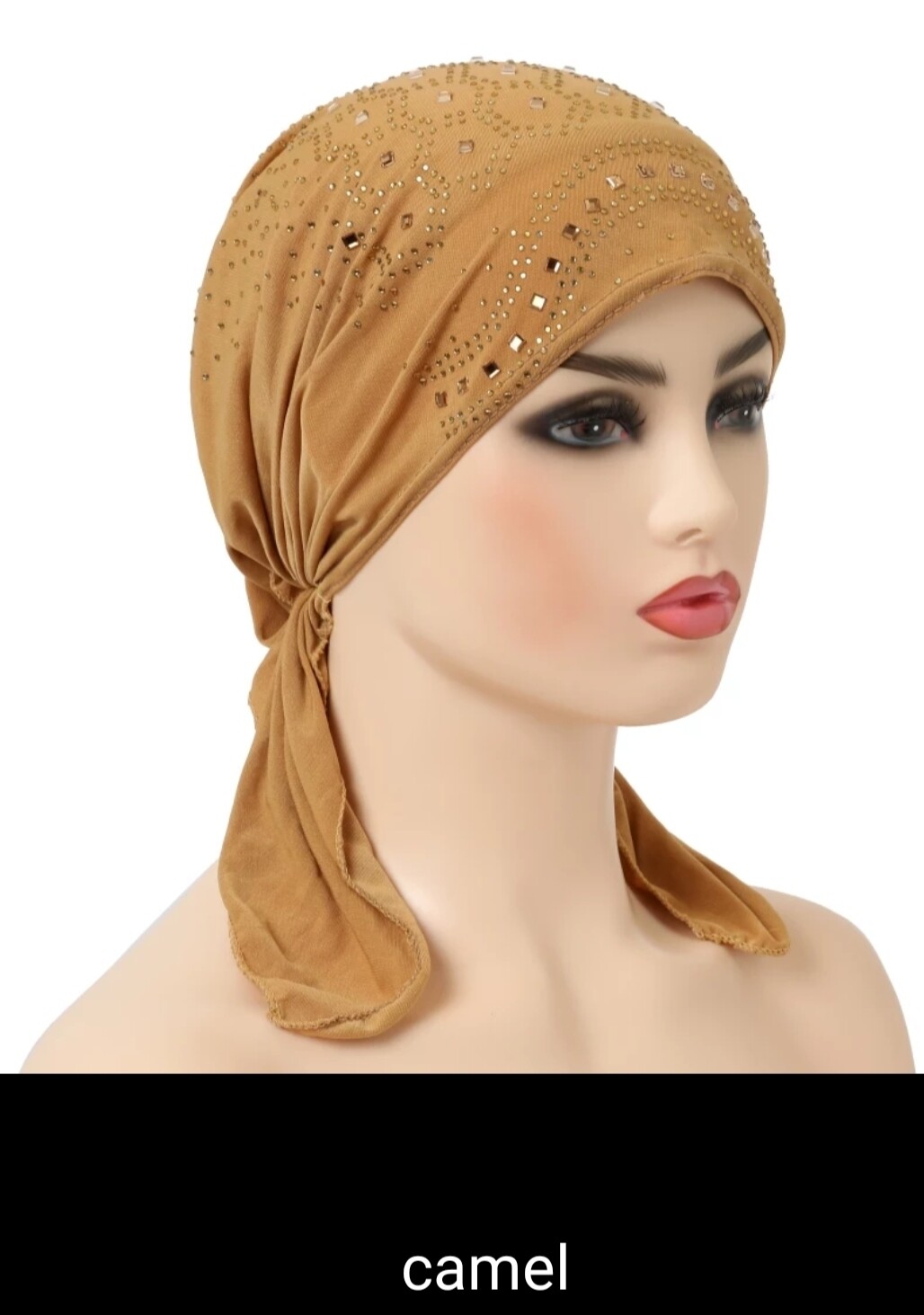 RHINESTONES TIE BACK TURBAN