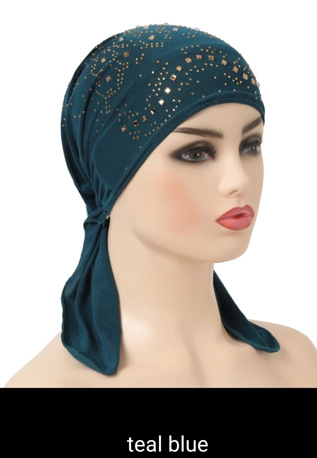 RHINESTONES TIE BACK TURBAN