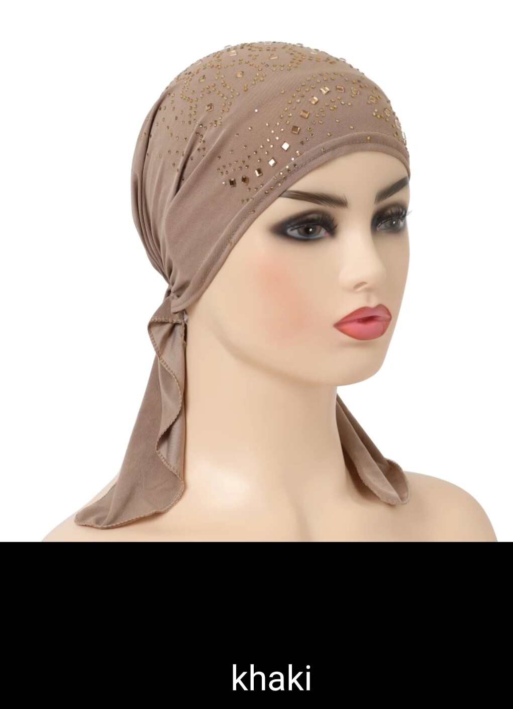 RHINESTONES TIE BACK TURBAN