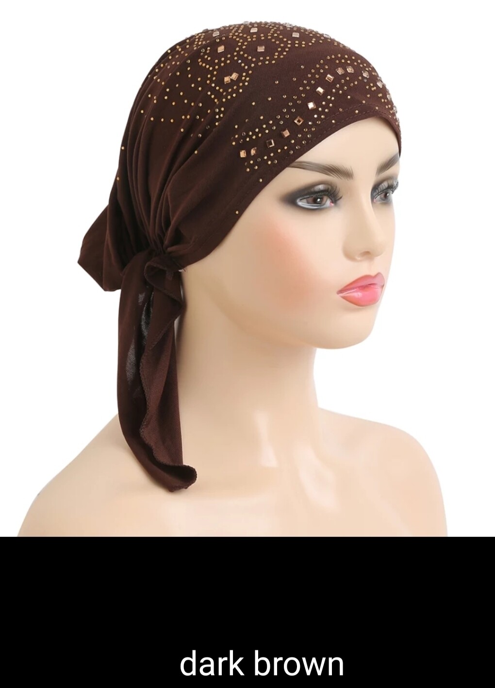 RHINESTONES TIE BACK TURBAN