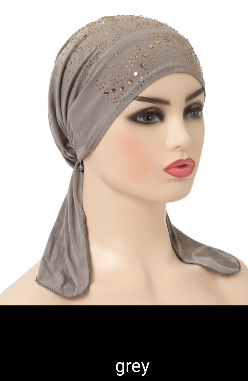 RHINESTONES TIE BACK TURBAN