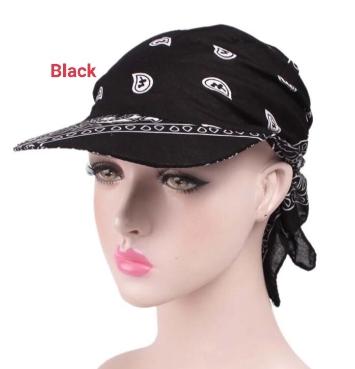 PRINTED TIE BACK SUN CAP