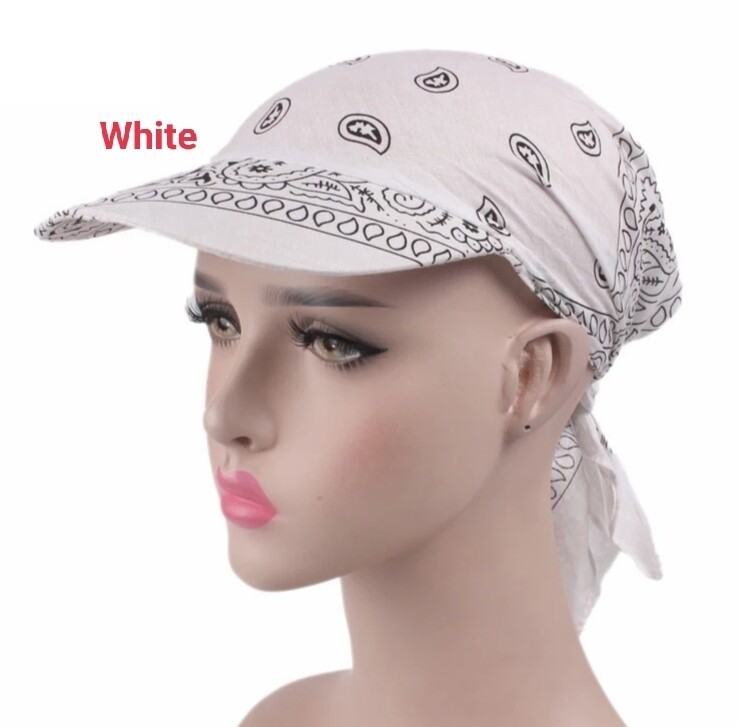 PRINTED TIE BACK SUN CAP