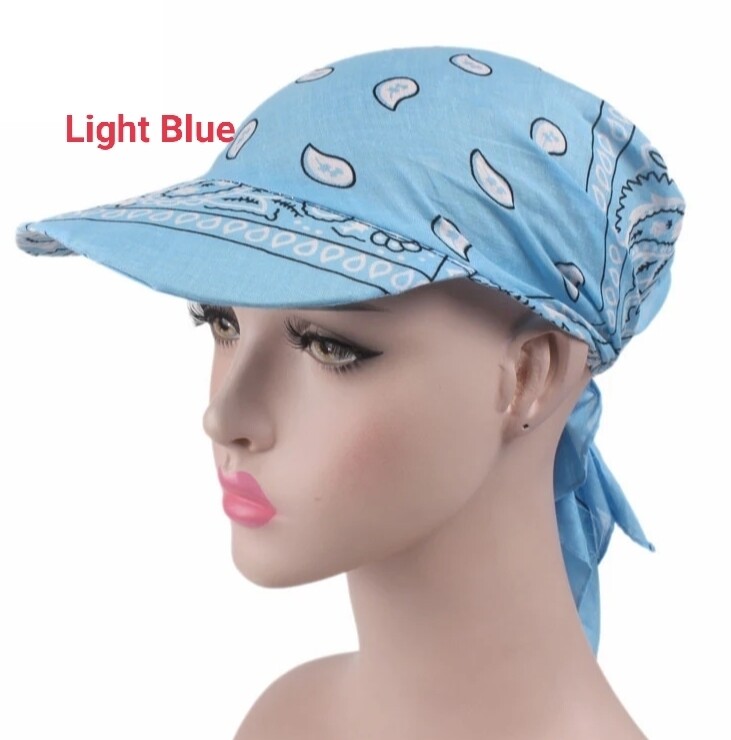 PRINTED TIE BACK SUN CAP