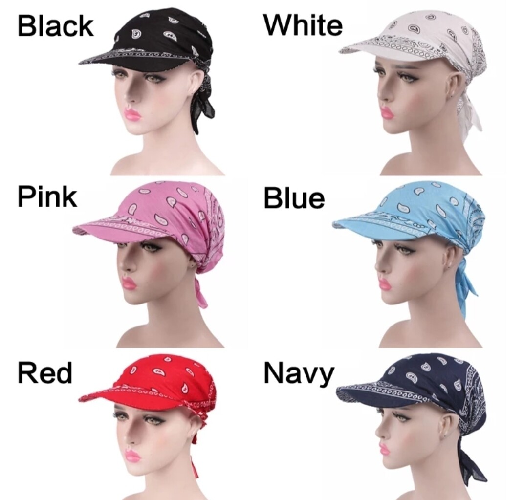 PRINTED TIE BACK SUN CAP