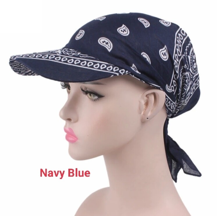 PRINTED TIE BACK SUN CAP