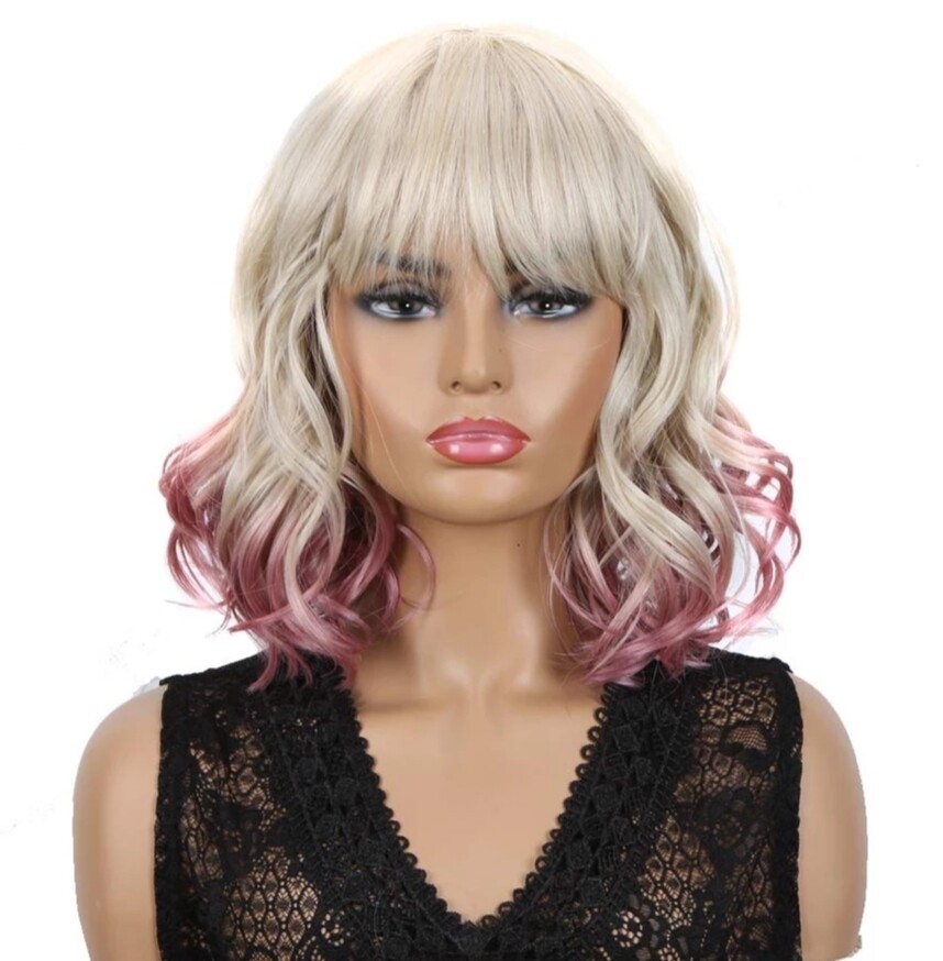 Cosplay - Wig - White to Pink Balayage