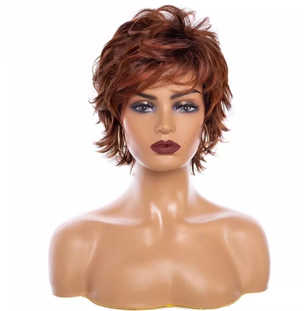 Kerry Wig | Auburn Red Ombre Human Hair Blend