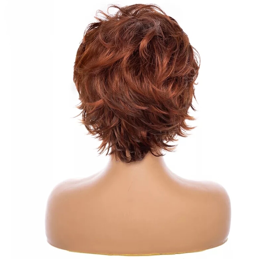 Kerry Wig | Auburn Red Ombre Human Hair Blend