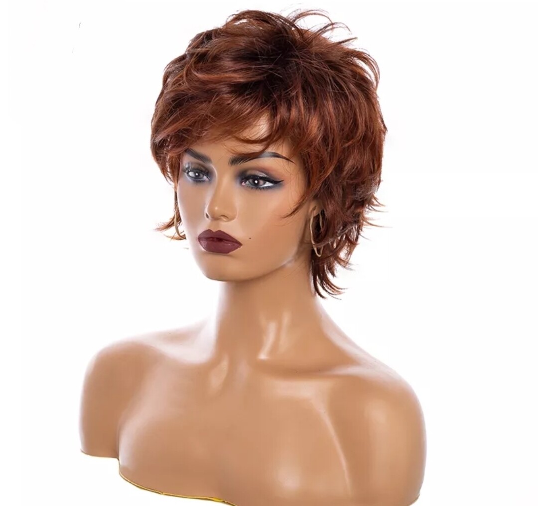 Kerry Wig | Auburn Red Ombre Human Hair Blend