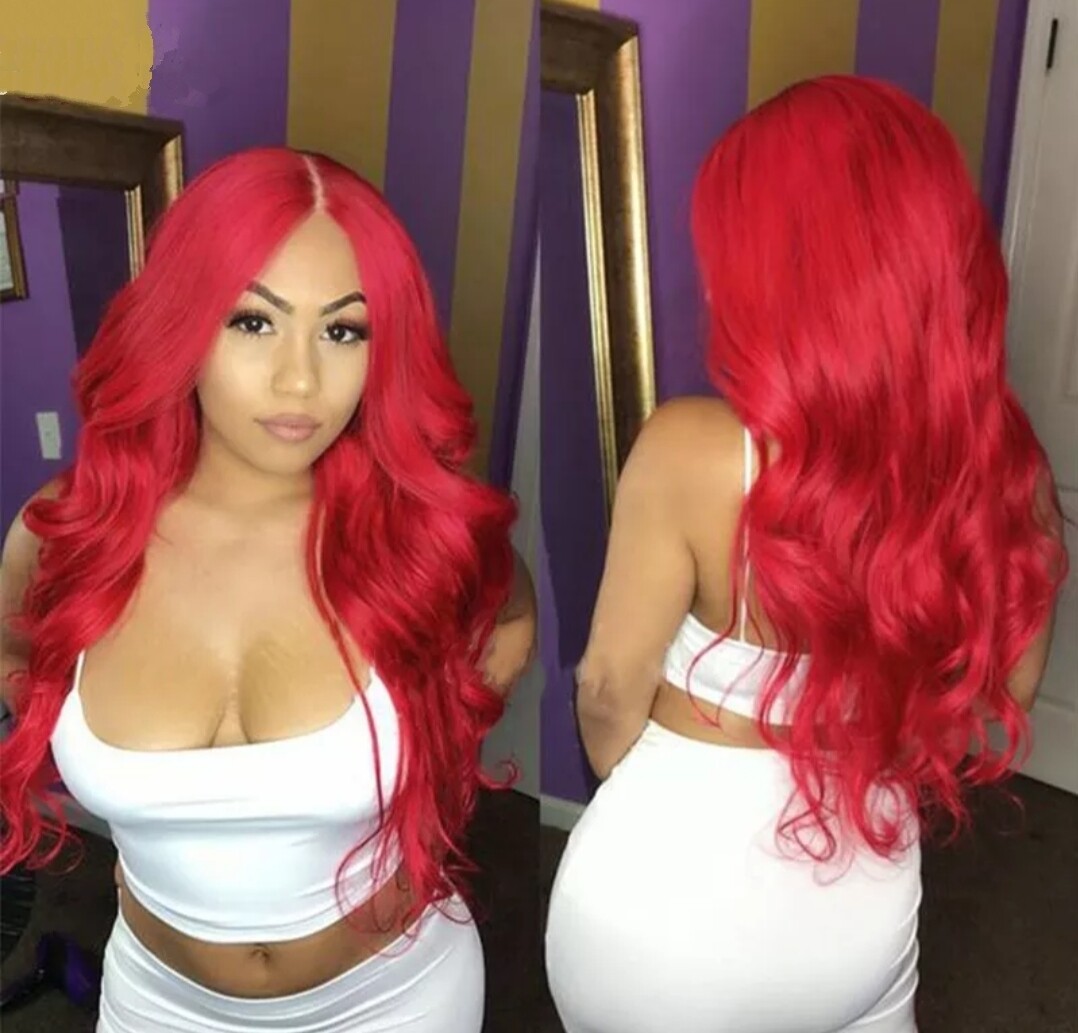 Kasey - Wig - Hot Red Remy Hair