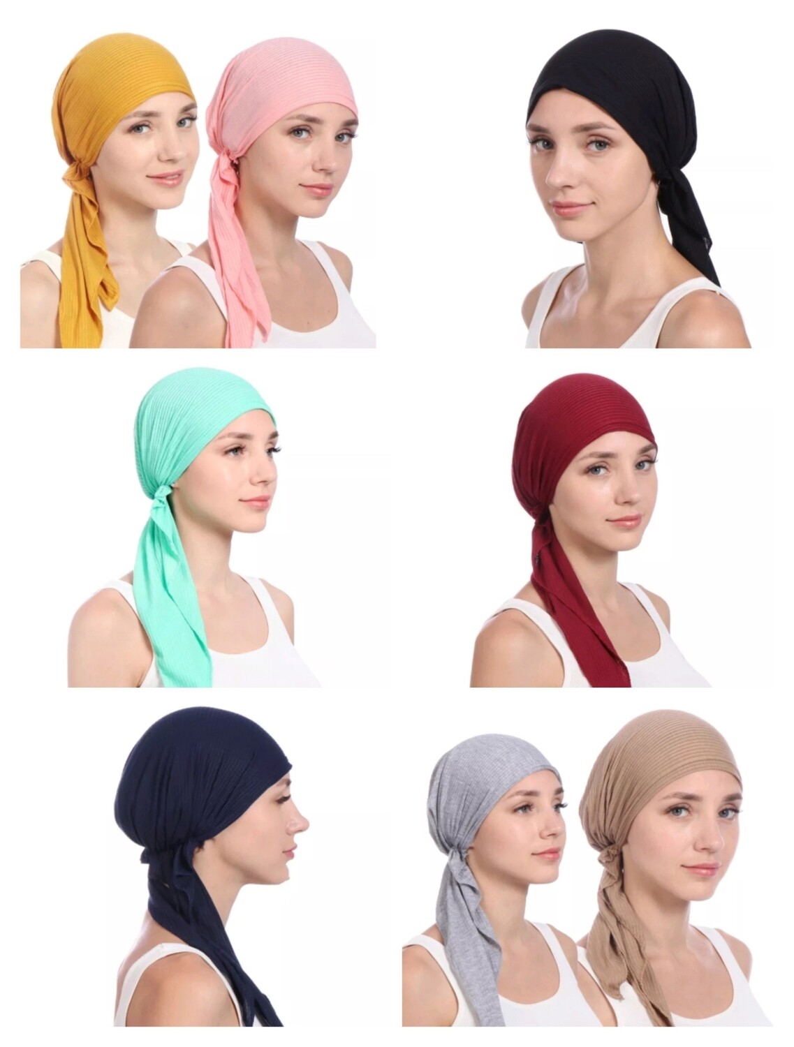 TIE BACK STRETCH RIBBED TURBAN
