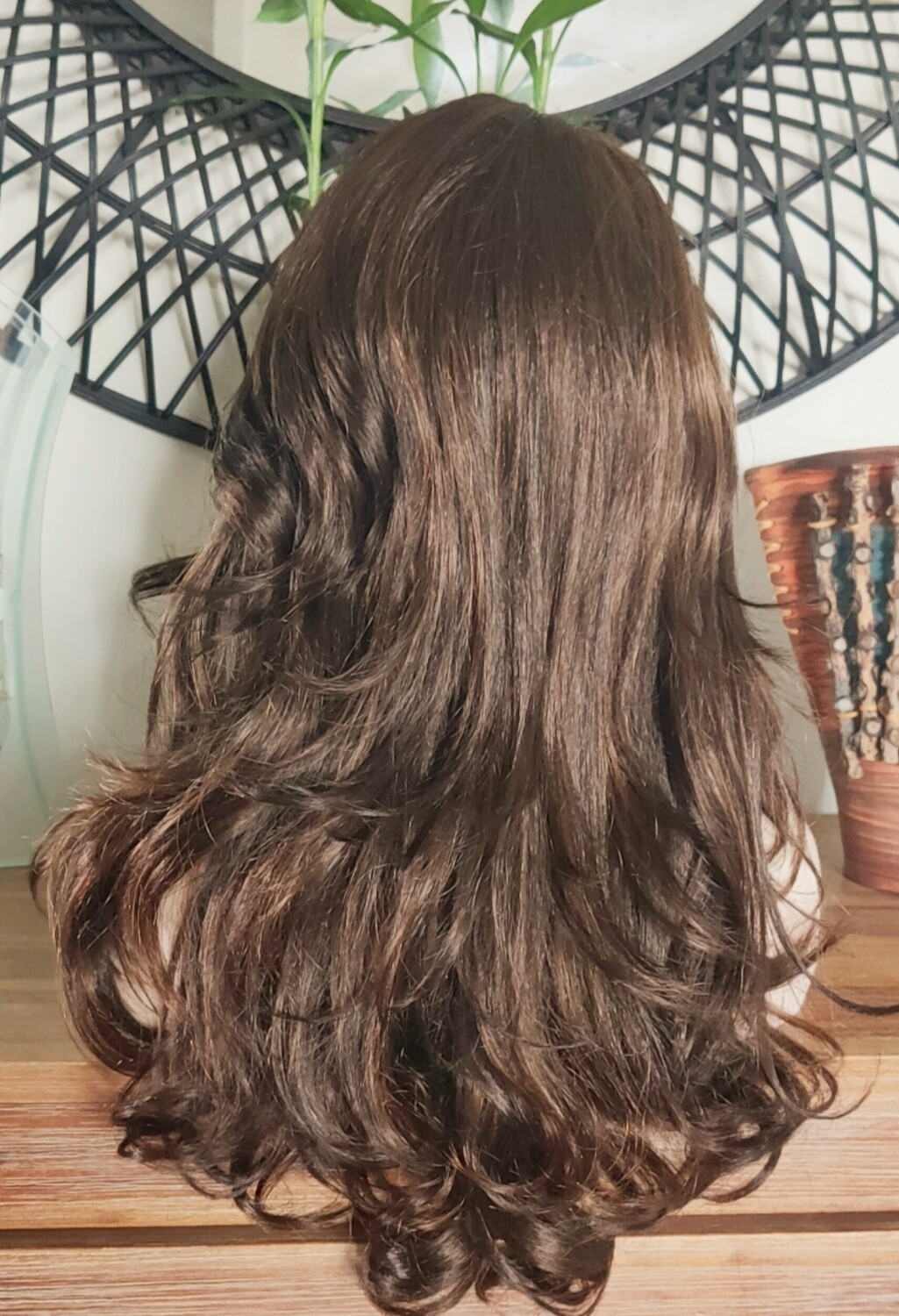 Shania Wig | Medium Brown Layered with Light Brown Highlights