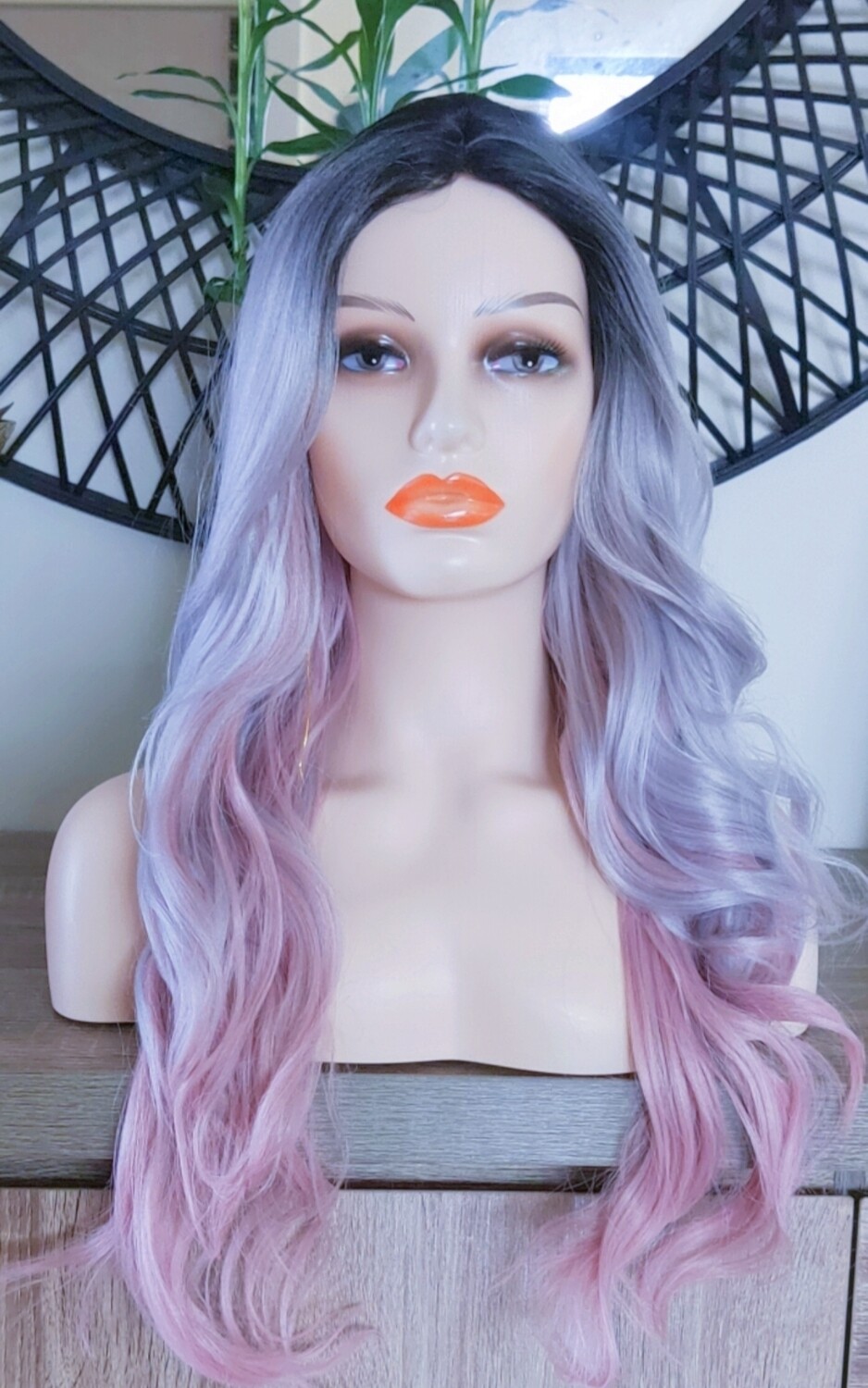 Cosplay Wig | Silver to Soft Pink Balayage Lace Part