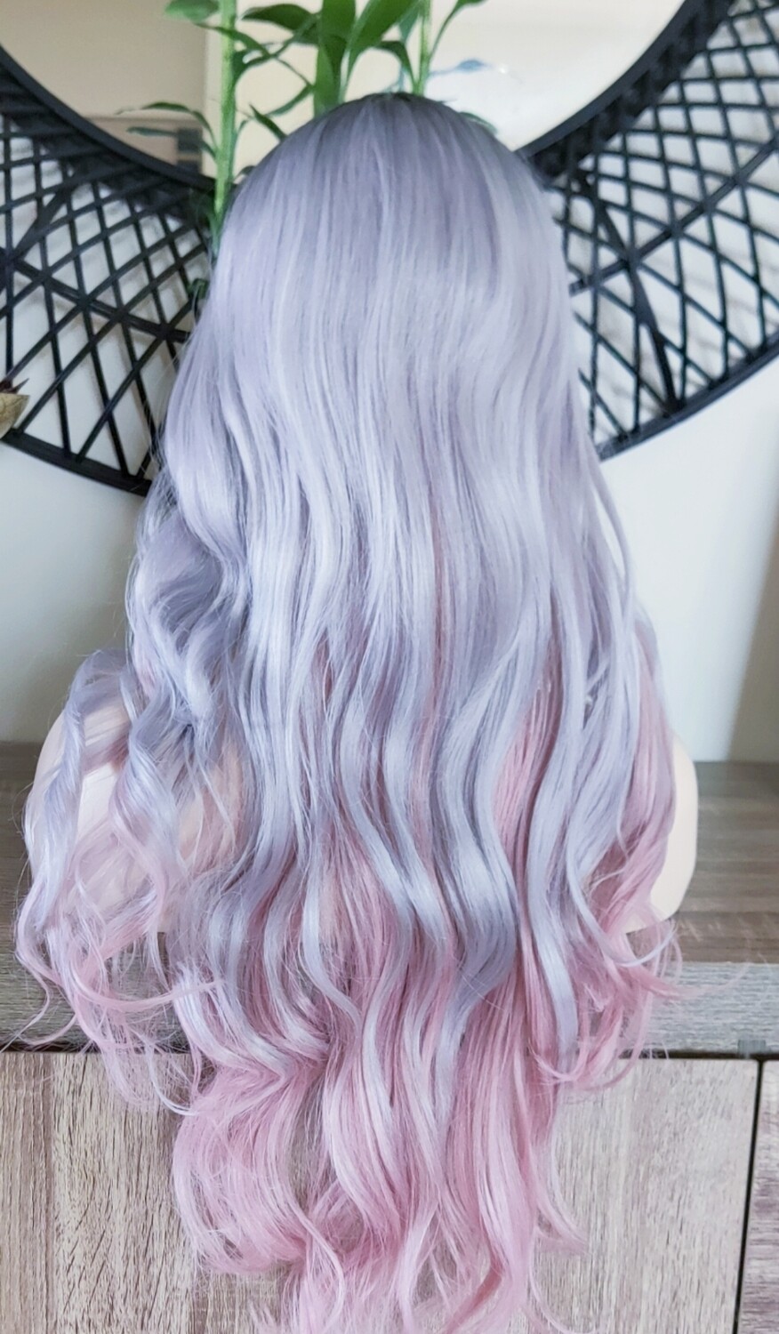 Cosplay Wig | Silver to Soft Pink Balayage Lace Part