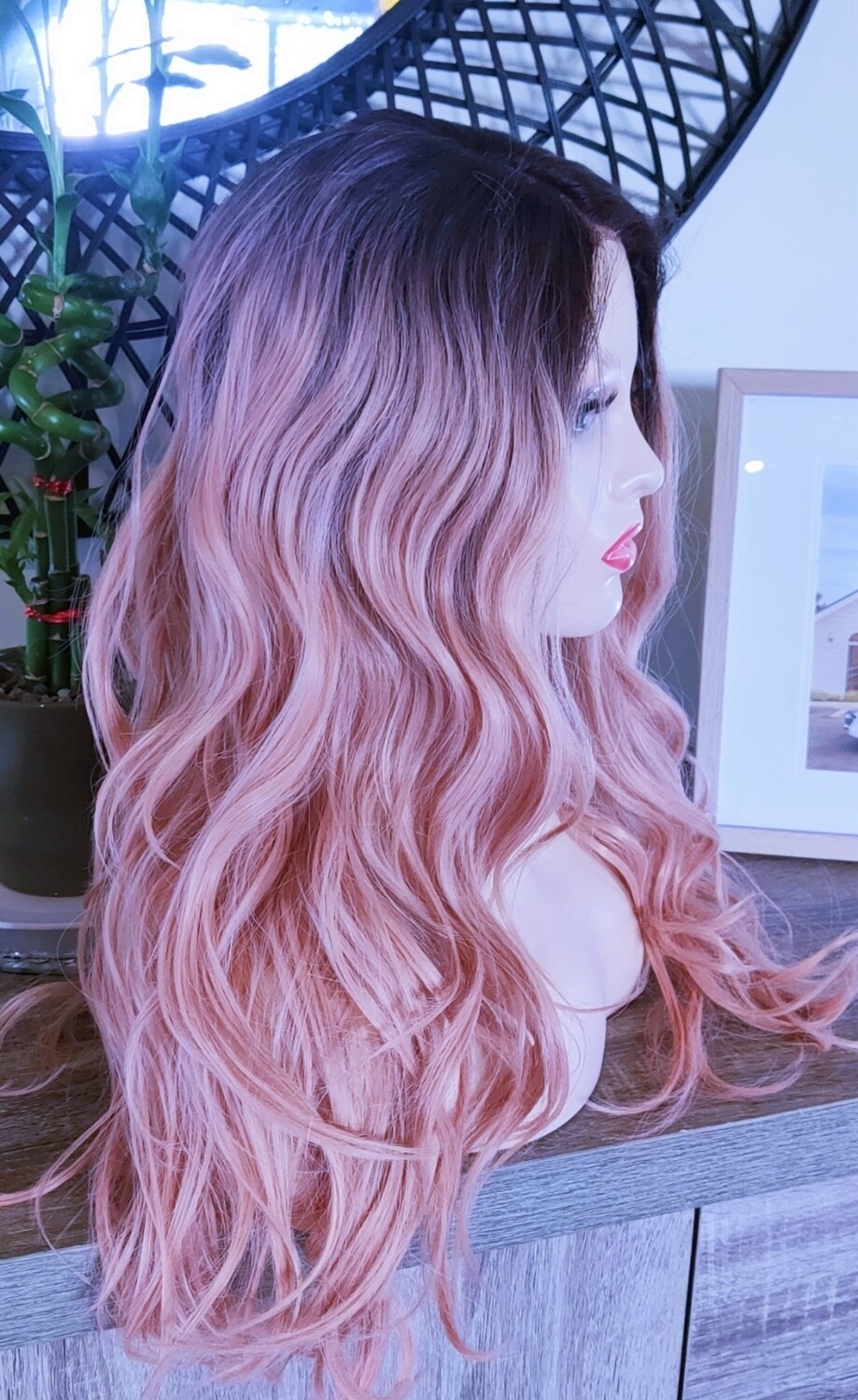 Cosplay Wig | Peachy Pink Ombre Lace Front