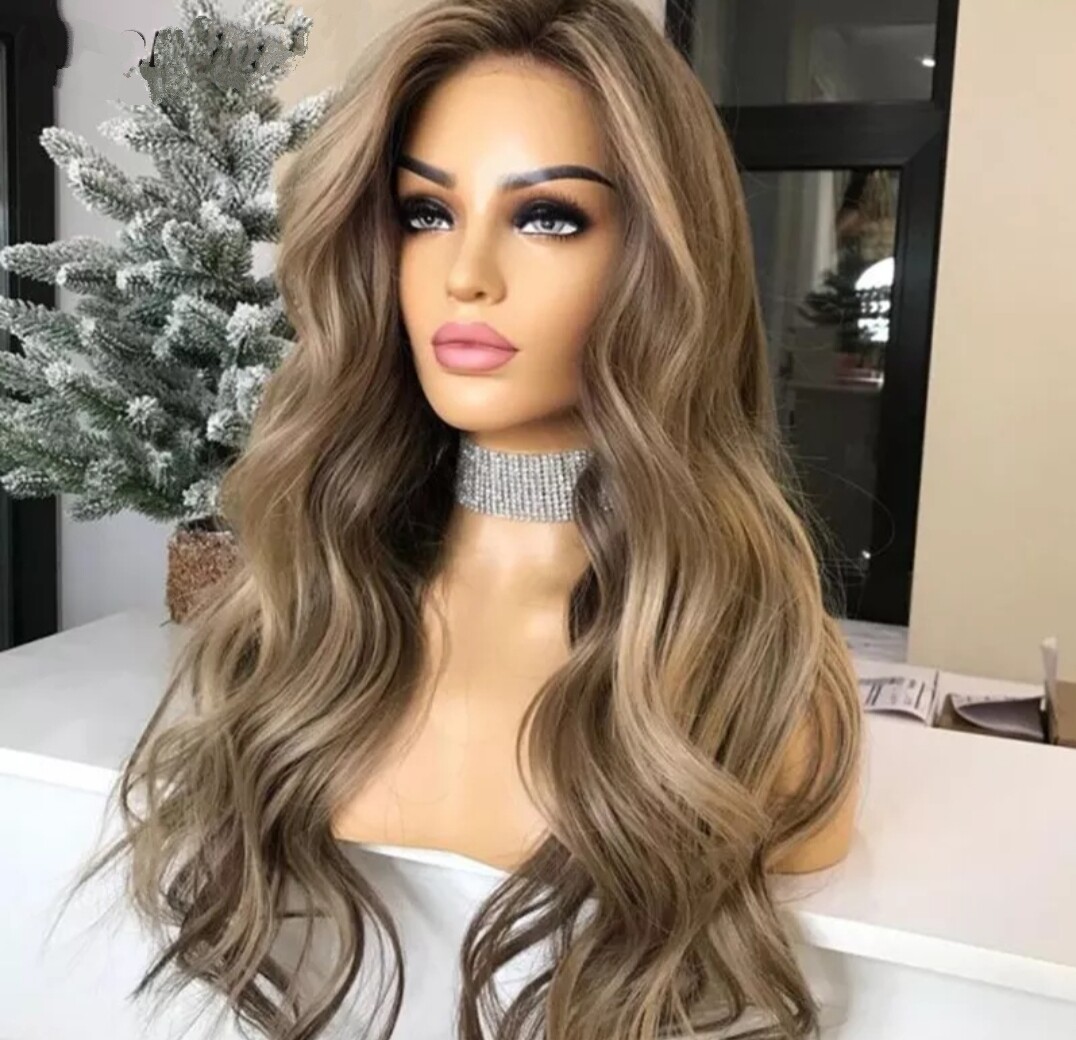 Georgia Wig | Ash Blonde Brown Human Hair Lace Front 