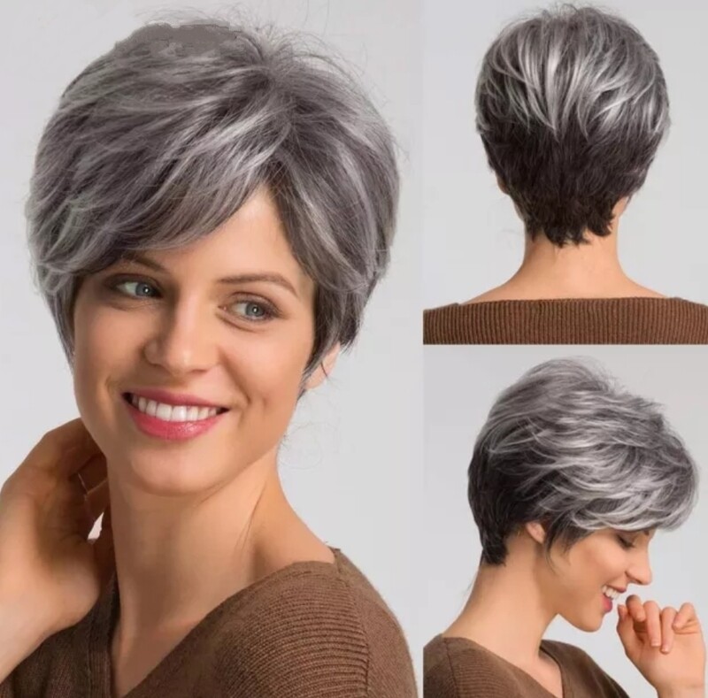 Luna Wig | Salt and Pepper Human Hair Blend