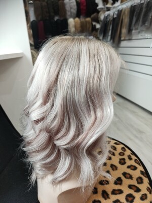Talia Wig | Ash Blonde Grey Human Hair Lace Front 