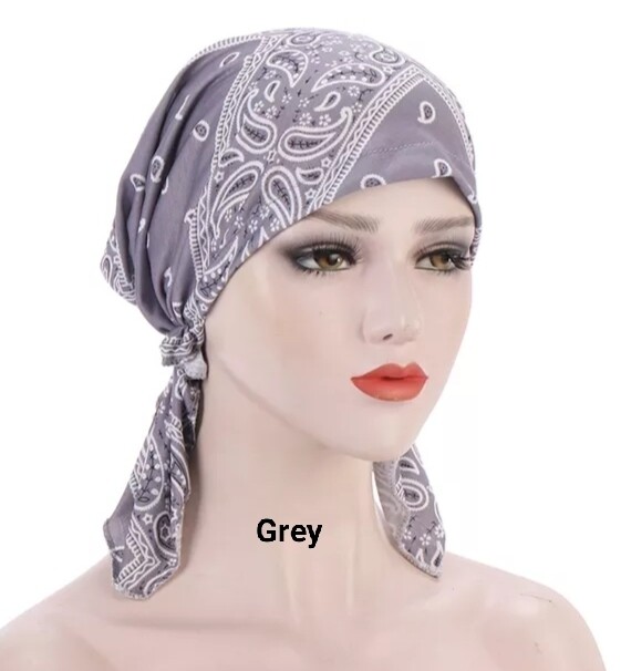PRINTED TIE BACK TURBAN