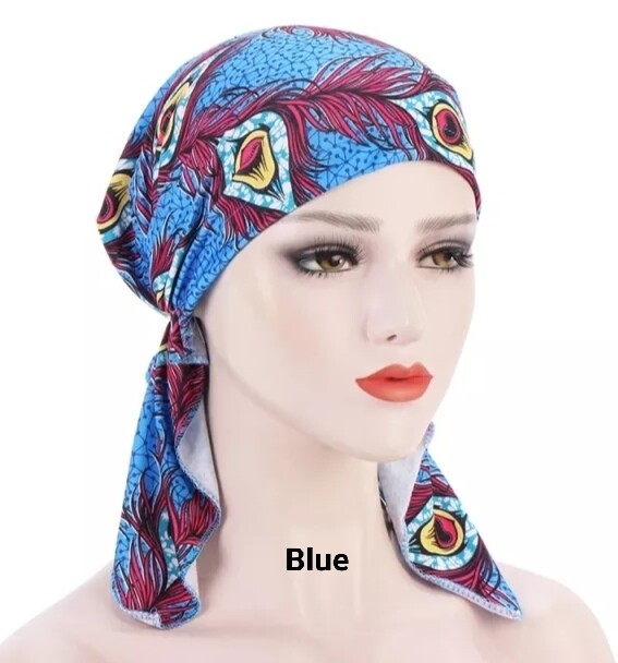 PRINTED TIE BACK TURBAN
