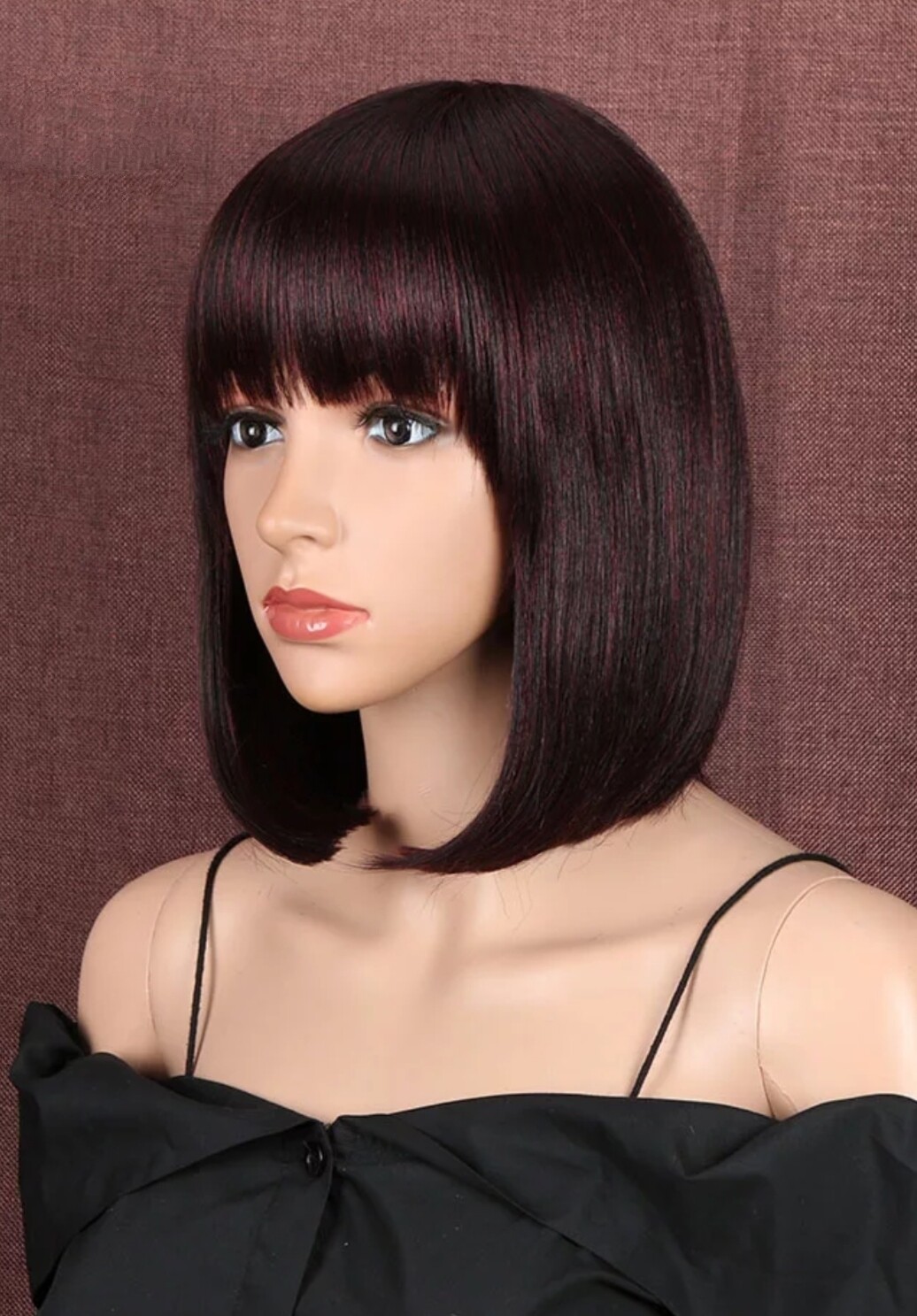 Khloe Wig | Burgundy with Black Highlights 