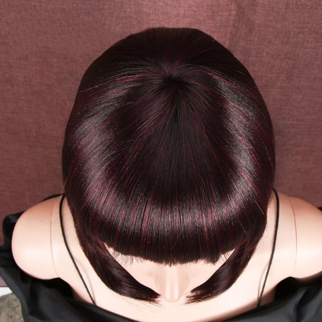 Khloe Wig | Burgundy with Black Highlights 