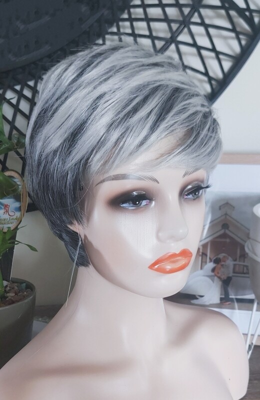 Nadia Wig | Salt and Pepper Human Hair Blend