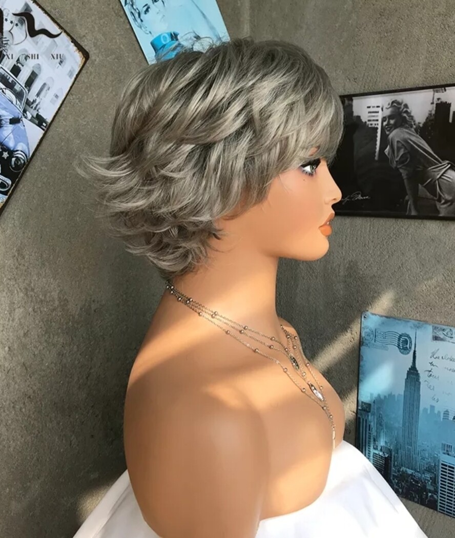 Naomi Wig | Pewter Human Hair Blend