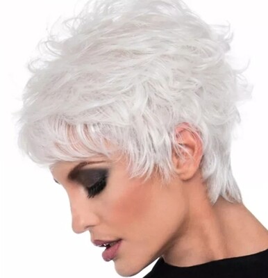 Patty - Wig - White Blonde Human Hair Blend