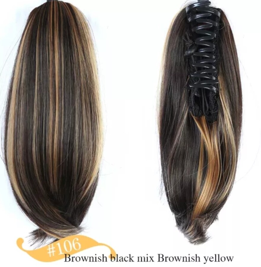 CLAW ON PONYTAIL EXTENSION STRAIGHT SYNTHETIC HAIR 8&quot;