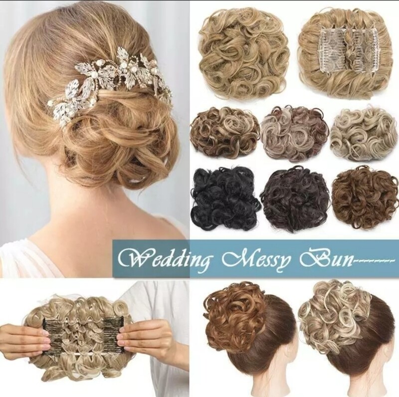 CURLY BUN COMBS SYNTHETIC HAIR