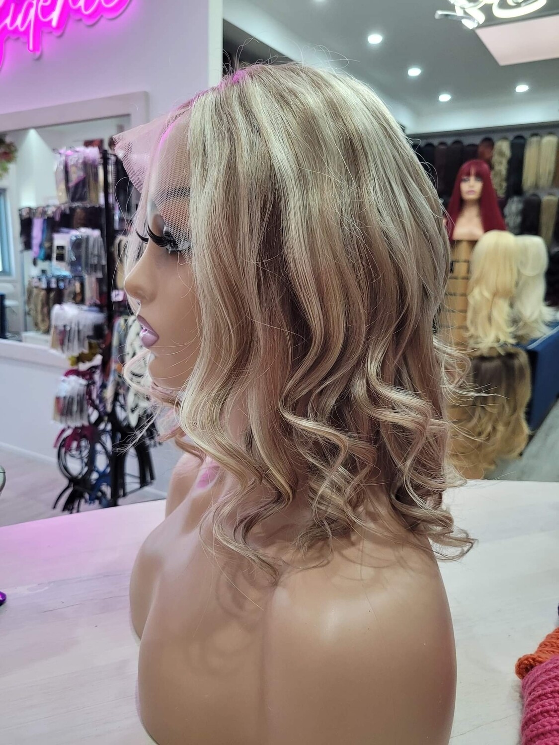 Laura Wig | Ash Blonde Highlight Human Hair Lace Front 