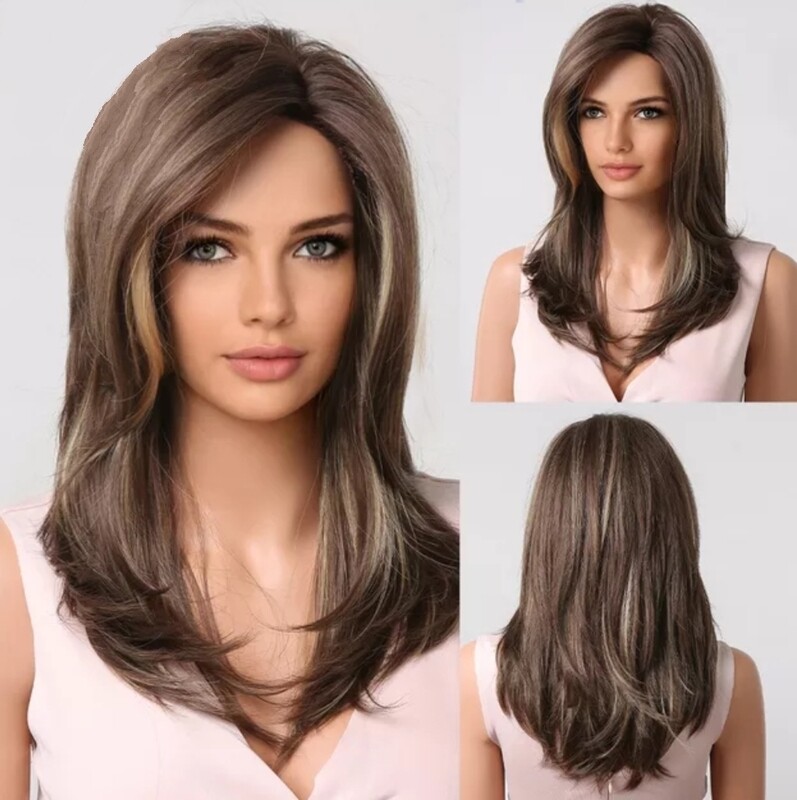 Phoebs Wig | Brown with Highlights Layered