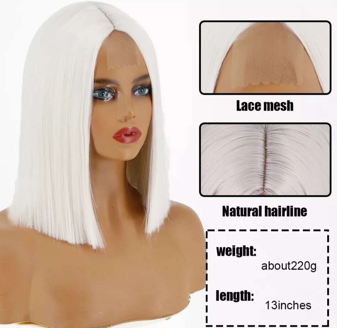 Cosplay Wig | White Blonde Lace Part 
