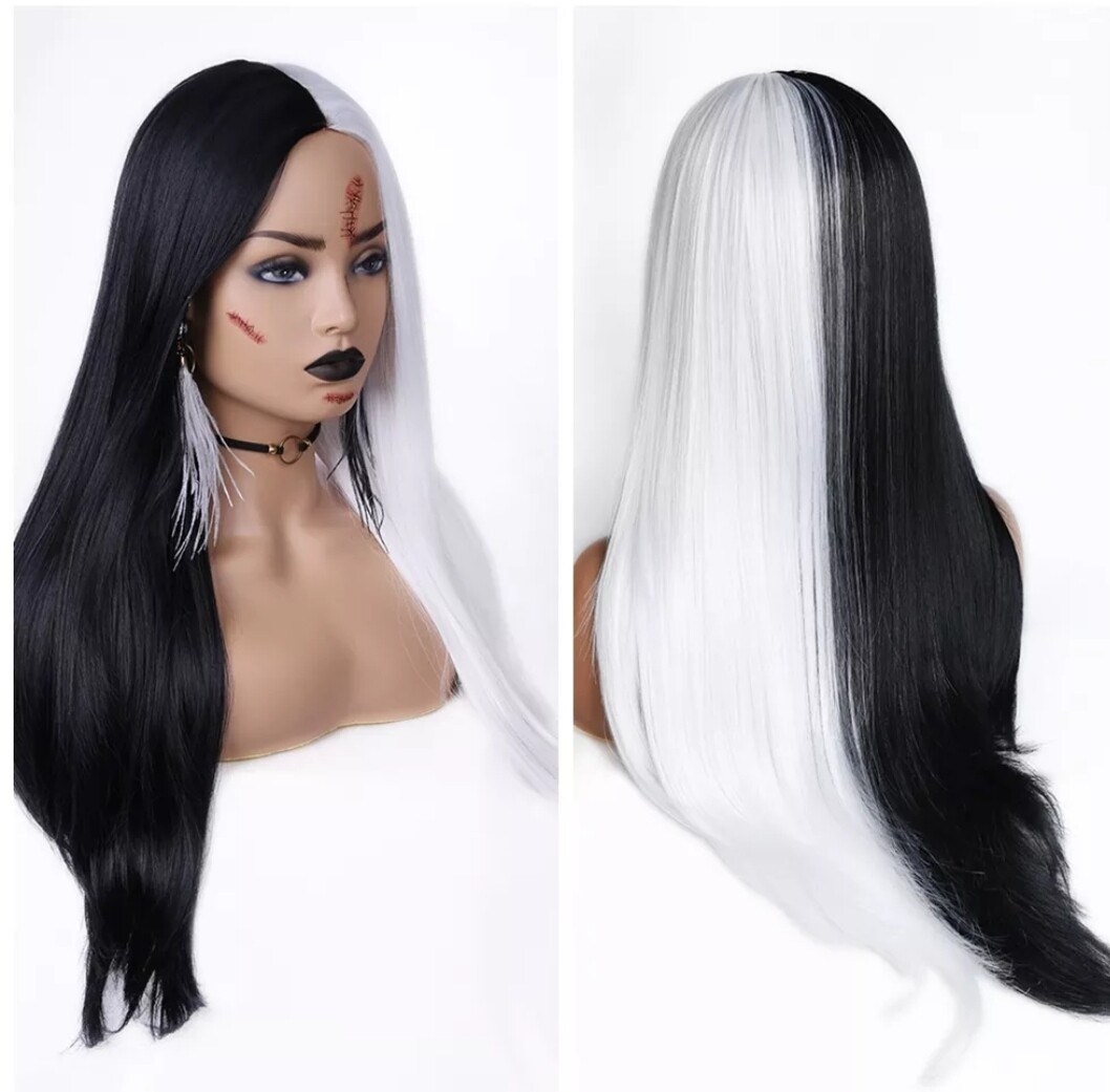 Cosplay Wig | Half Black and Half White