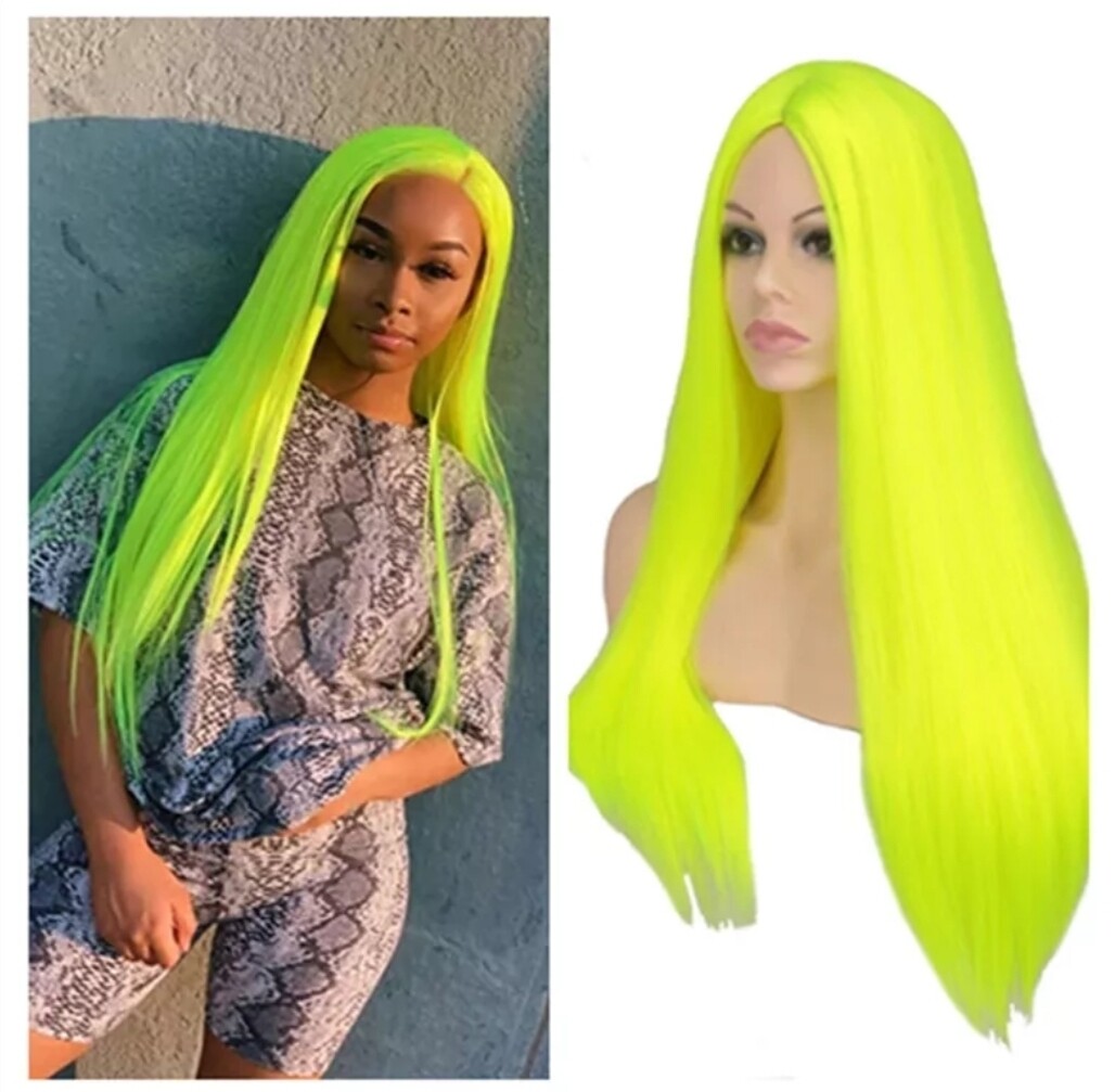 Cosplay Wigs | Fluorescent Straight , Color: Fluorescent Yellow
