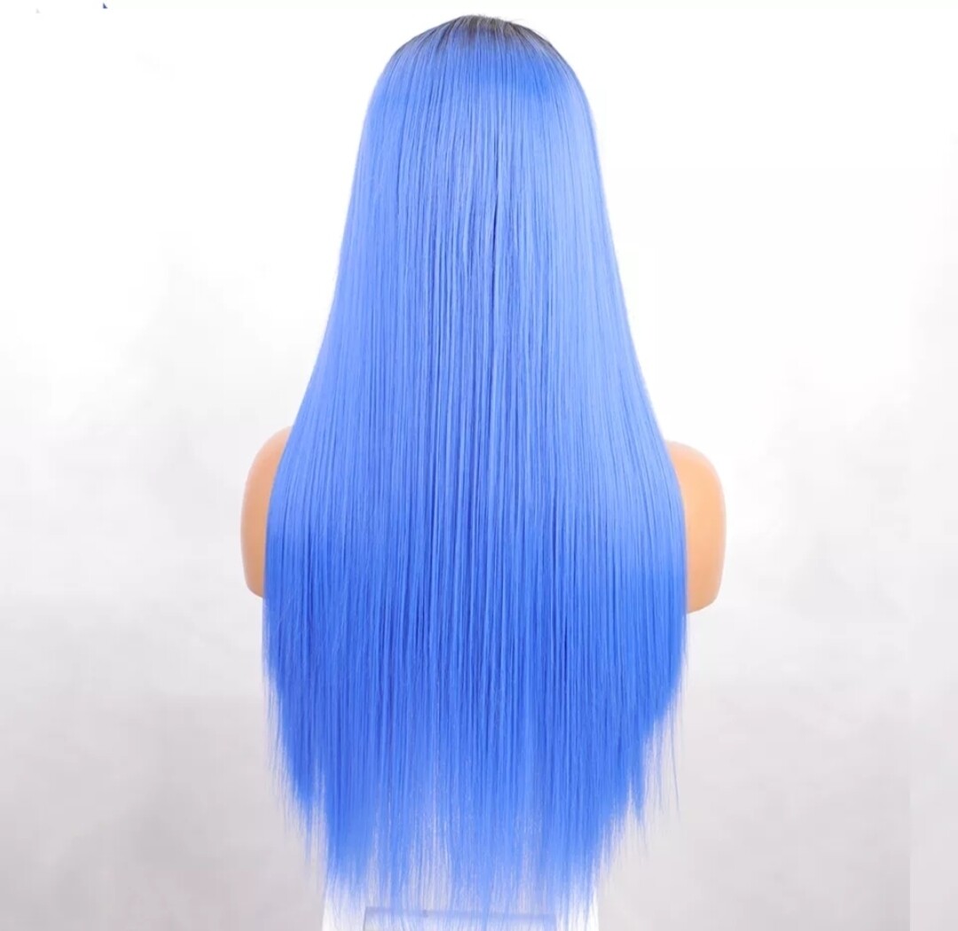 Cosplay Wig | Vivid Blue Ombre Lace Part