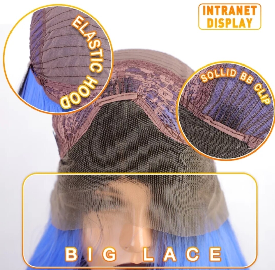 Cosplay Wig | Vivid Blue Ombre Lace Part