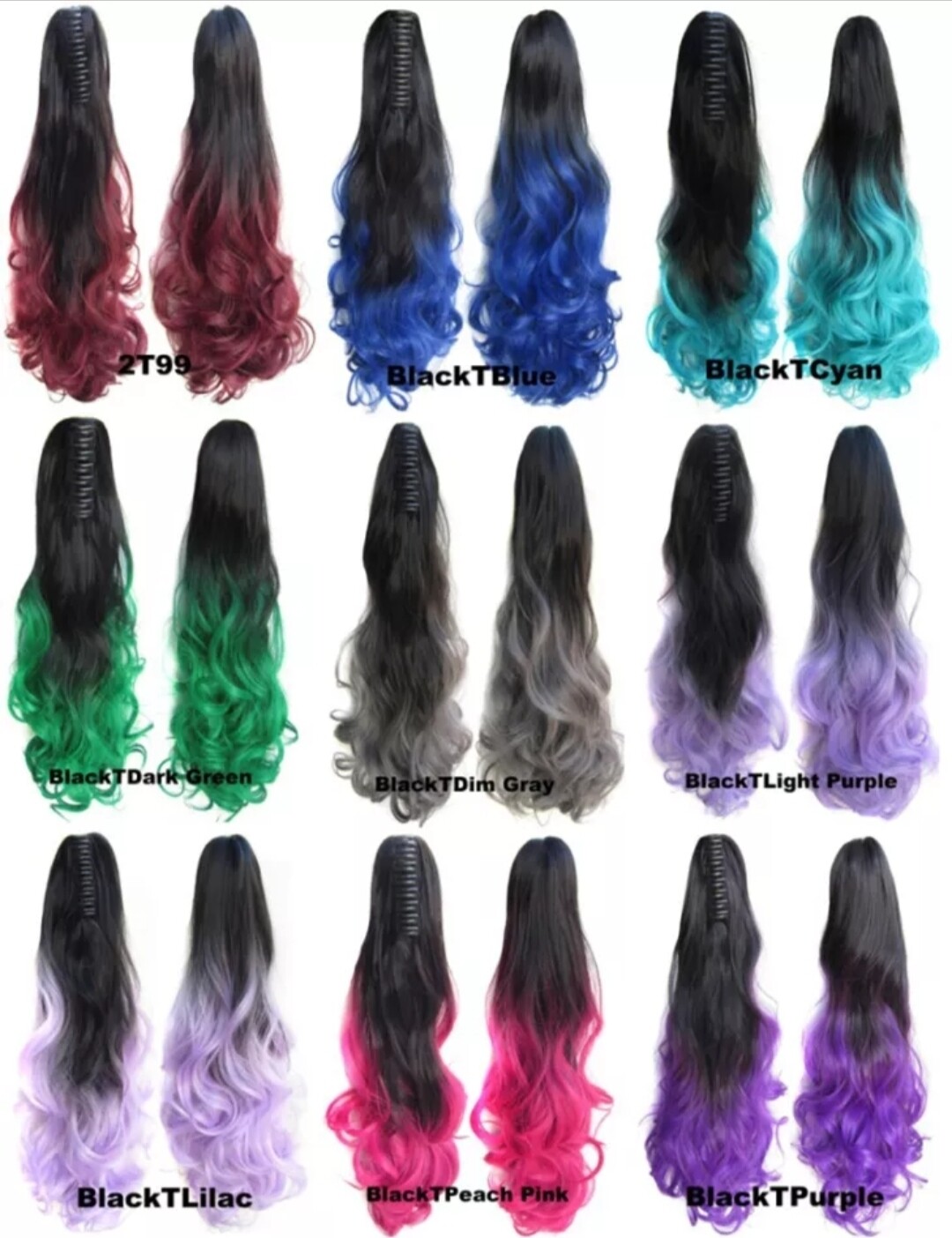 CLAW ON PONYTAIL EXTENSION BODY WAVE SYNTHETIC HAIR 24&quot;