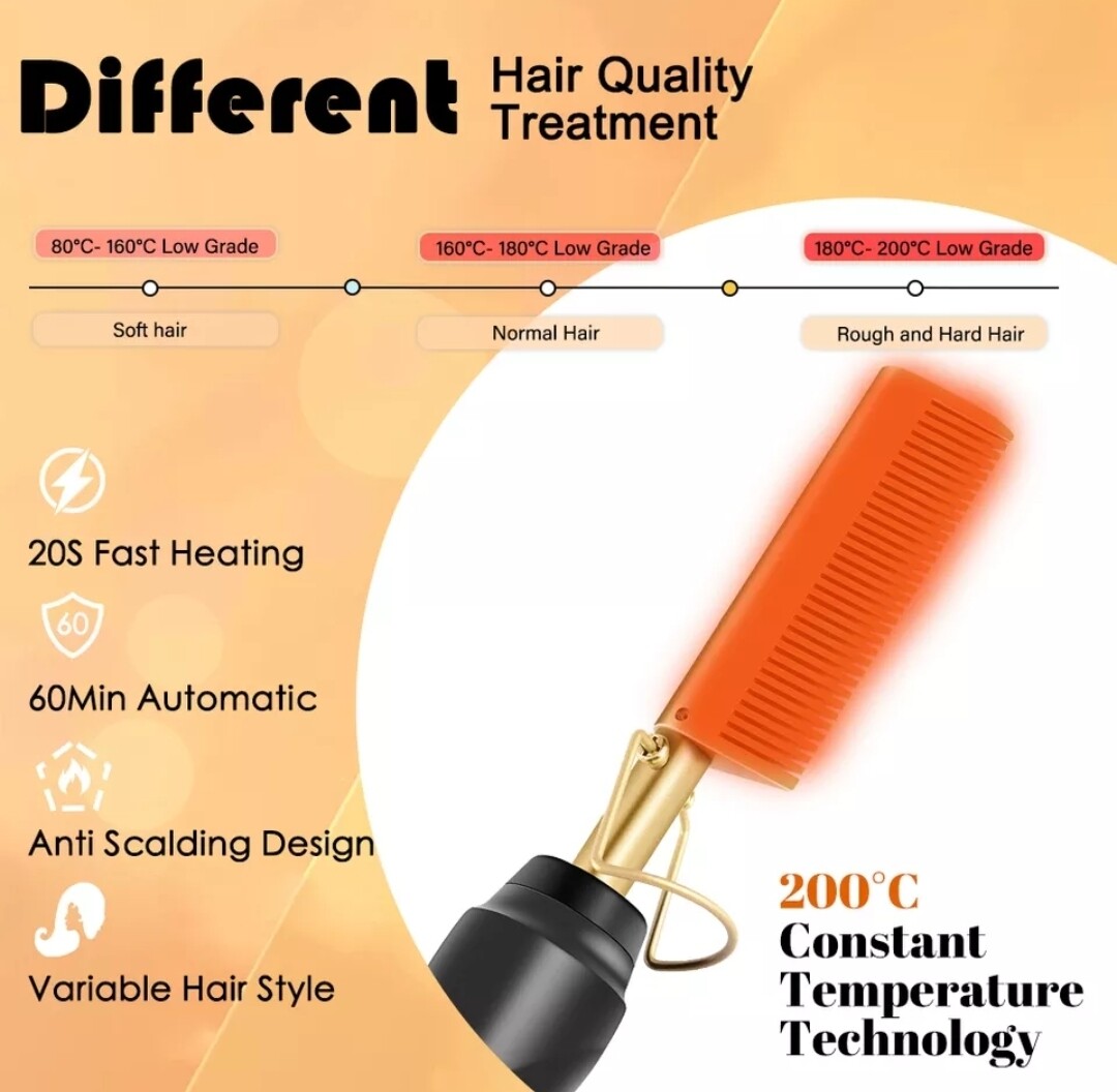 PROFESSIONAL HOT COMB HAIR STRAIGHTENER