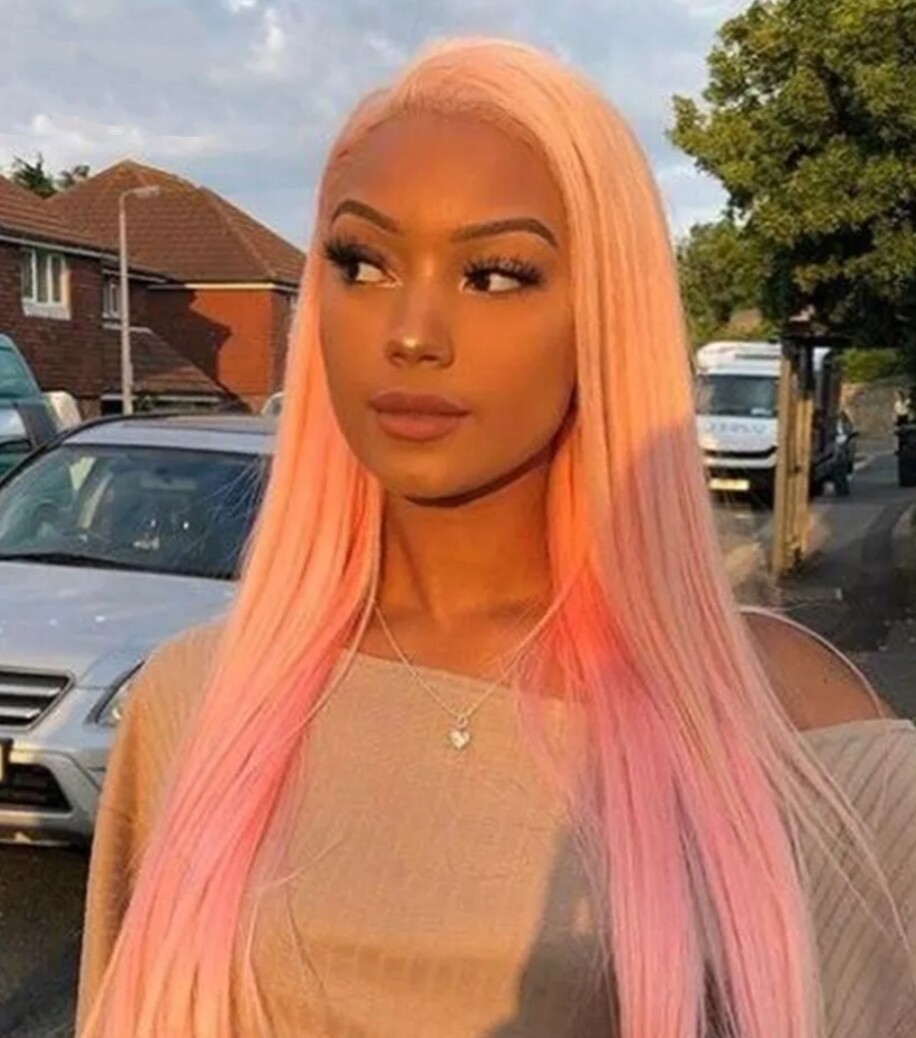 Paula - Wig - Soft Pink Remy Hair Lace Front 